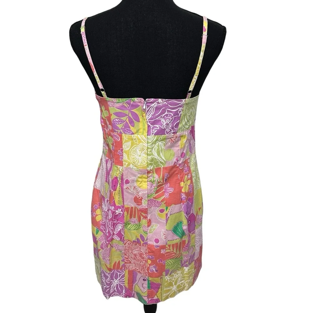 VTG Lilly Pulitzer Dress Chef's Blend Patchwork Size 10P Spaghetti Straps READ - Picture 3 of 7